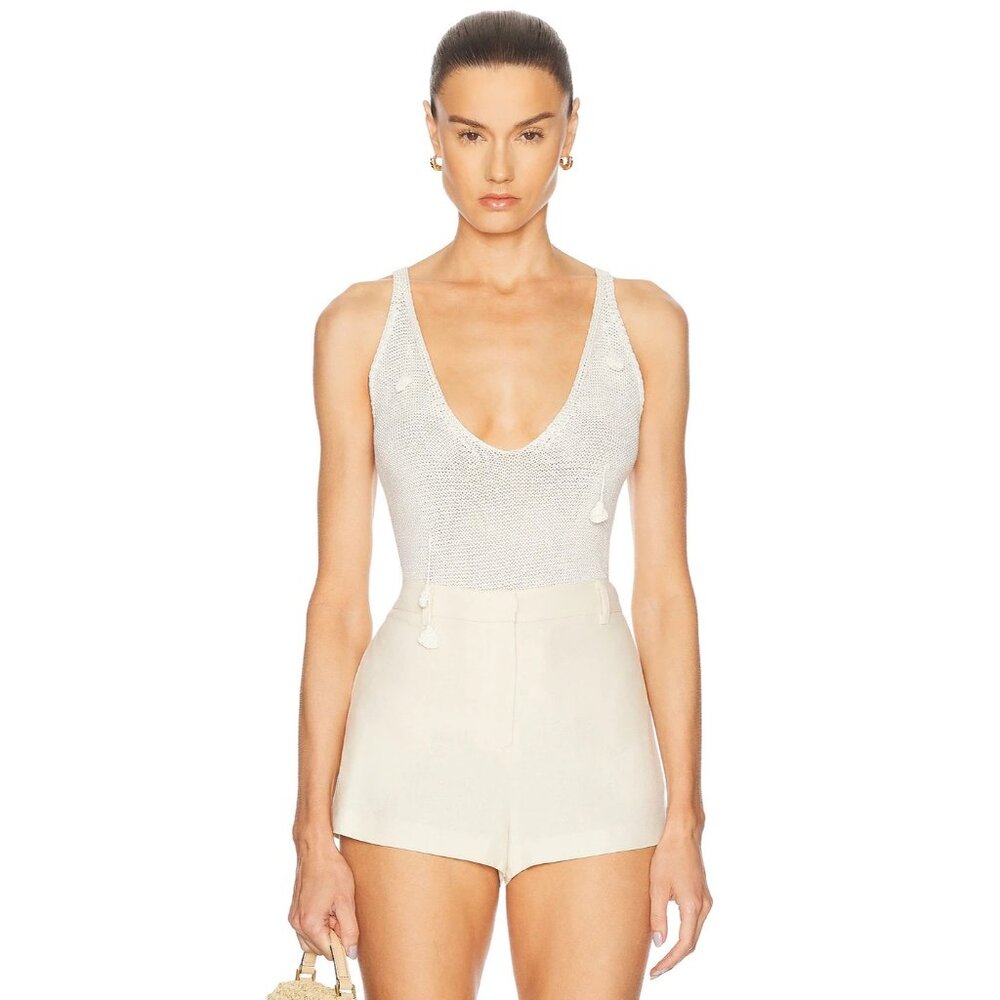 Anna October Lula Top in Ivory Open Knit